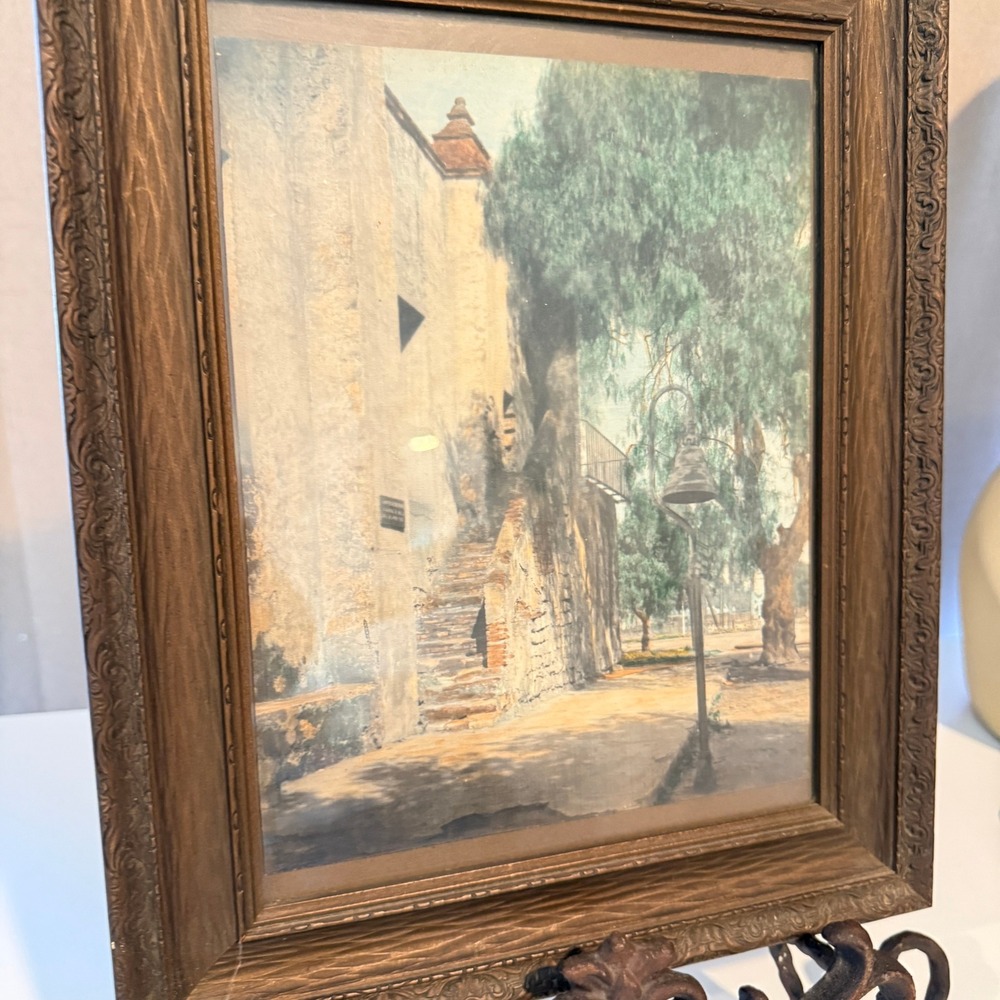 Vintage San Gabriel Mission California Framed Art Print Novelty Picture Art Co